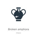 Broken amphora icon vector. Trendy flat broken amphora icon from greece collection isolated on white background. Vector