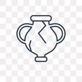 Broken Amphora vector icon isolated on transparent background, l