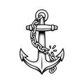 Broken Chain Anchor Tattoo Design Royalty Free Stock Photo
