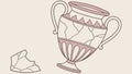 Broken Ancient Urn Pottery, Archaeological Artifact Vector, vector design Generative AI Royalty Free Stock Photo