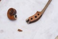 Broken violin parts for restoration