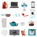 Broken appliance vector damaged homeappliances or burnt electrical household equipment illustration set of burnt-out