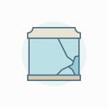 Broken aquarium colorful icon