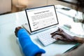 Broken Arm Injured Worker Compensation Coverage. Royalty Free Stock Photo