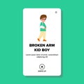 broken arm kid boy vector