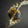 Broken arms holding the planet earth Royalty Free Stock Photo