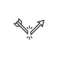 Broken Arrow line icon