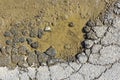 Broken Asphalt With Mud Hole Royalty Free Stock Photo