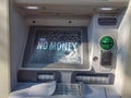 Broken ATM. Cash machine with broken glass Royalty Free Stock Photo