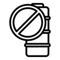 Broken battery icon, outline style