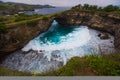 Broken beach is beautiful rock coastline in Nusa Penida island nex to Bali Royalty Free Stock Photo