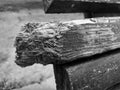 Broken bench black and white Royalty Free Stock Photo