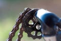 Broken bicycle chain . Royalty Free Stock Photo