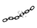 Broken black chain. Freedom concept. vector illustration Royalty Free Stock Photo