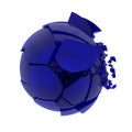 Broken blue glass ball