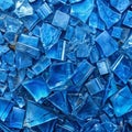 Broken Blue Glass Surface Texture for Banner or Backdrop Royalty Free Stock Photo