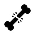 Broken bone glyph vector icon