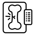 Broken bone icon outline vector. Xray machine Royalty Free Stock Photo