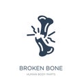 broken bone icon in trendy design style. broken bone icon isolated on white background. broken bone vector icon simple and modern Royalty Free Stock Photo