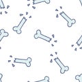 Broken bone seamless doodle pattern, vector color illustration Royalty Free Stock Photo