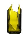 Broken bottle green isolated on white background Royalty Free Stock Photo