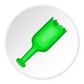 Broken bottle icon, cartoon style Royalty Free Stock Photo