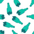 Broken bottle seamless doodle pattern Royalty Free Stock Photo