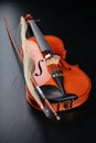 Broken bow to the violin. Damaged musical instrument