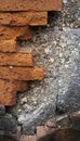 Broken brick wall background and wallpaper texture Royalty Free Stock Photo