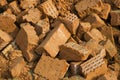 Broken bricks background