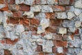 Broken bricks wall pattern, abandoned walls