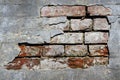 Broken bricks wall with sharp texture Royalty Free Stock Photo