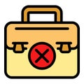 Broken briefcase icon color outline vector Royalty Free Stock Photo