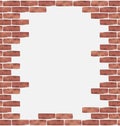 Broken brown brick wall, grunge texture background