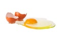 Broken brown egg on white background isolated close up Royalty Free Stock Photo
