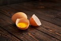 Broken brown egg