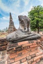 Broken Buddha statue at Ayuttaya Royalty Free Stock Photo