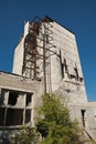 Broken building at industrial site