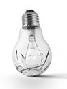 Broken bulb, white background Royalty Free Stock Photo