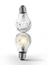 Broken bulb, white background Royalty Free Stock Photo