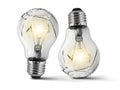 Broken bulb, white background Royalty Free Stock Photo