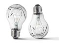Broken bulb, white background Royalty Free Stock Photo
