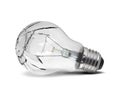Broken bulb, white background Royalty Free Stock Photo