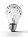 Broken bulb, white background Royalty Free Stock Photo