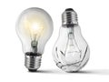 Broken bulb, white background Royalty Free Stock Photo