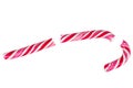 Broken candy cane isolated on white background