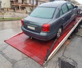 Broken car assistance car on the lorry transported for service Royalty Free Stock Photo