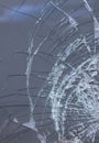 Broken car front windshield glass Royalty Free Stock Photo