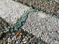 Broken car glass shards on pavement Royalty Free Stock Photo