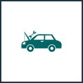 broken car simple icon. car repair icon Royalty Free Stock Photo